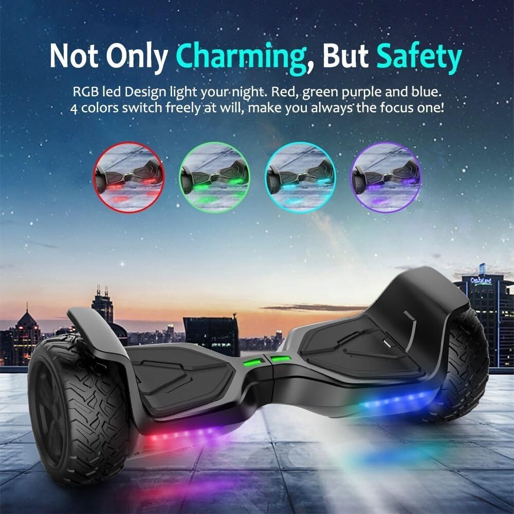 All Terrain Off-Road Hoverboard with Bluetooth Speaker and LED Lights A6952