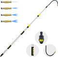 Buyplus 12FT Telescoping Gutter Cleaning Tools - Gutter Cleaners from The Ground, Extendable Gutter Cleaning Wand for Garden Hose Attachment, High Reach Gutter Cleaning Kit Pack of 2
