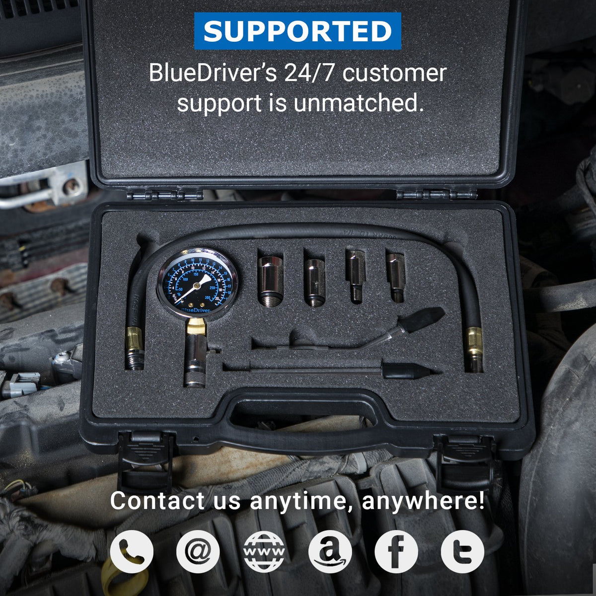 Compression Tester Kit, 8-Piece Set G86236