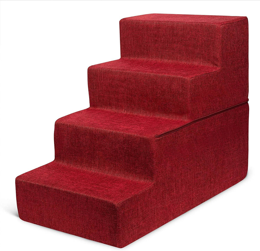 Linen & Foam Dog & Cat Stairs - 4-Step / Pale Teal H745