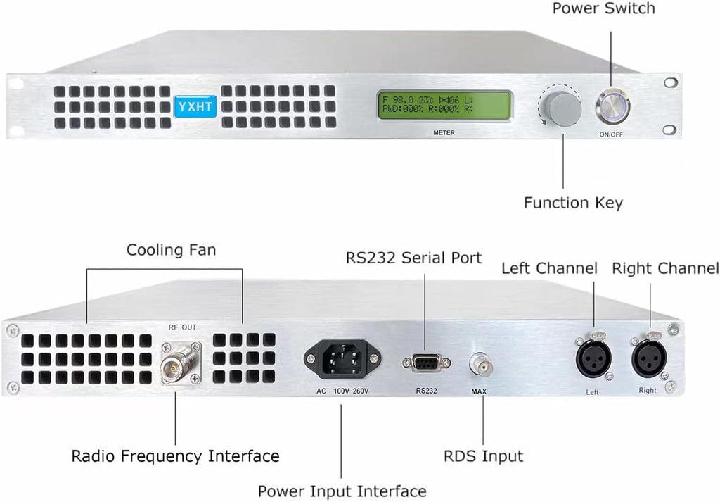 150W Long Range FM Broadcast Transmitter with Antenna Cable C784898
