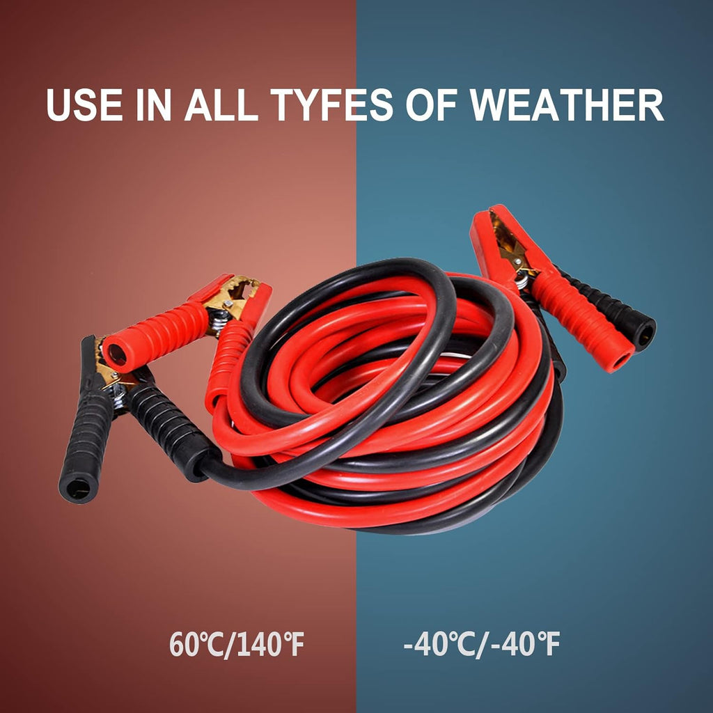 Heavy Duty 2500A Car Jumper Cables, 2 Gauge x 10Ft, Pack of 2 P781