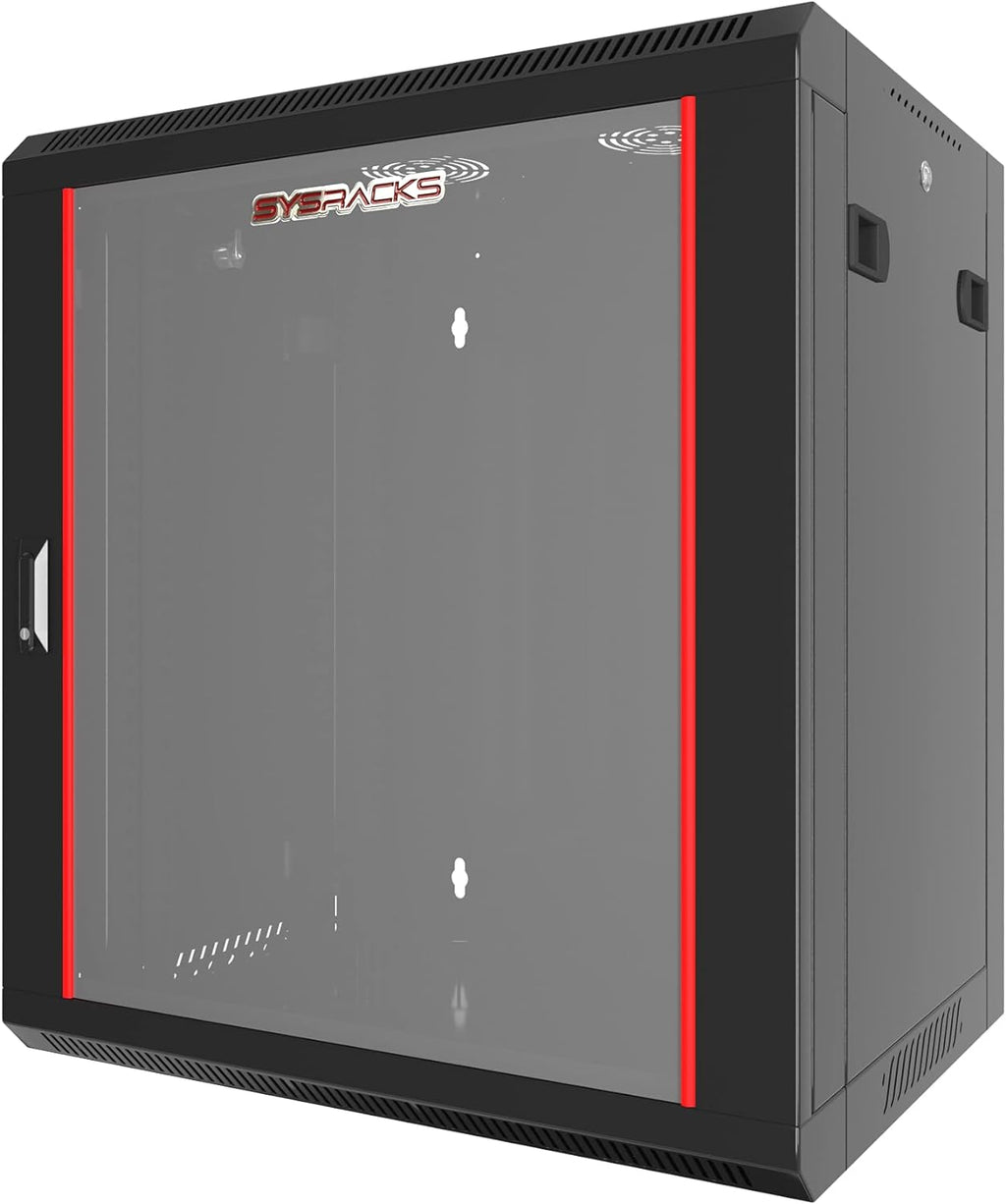 12U Wall Mount Server Rack Cabinet 24-Inch Depth Locking Network Enclosure F297