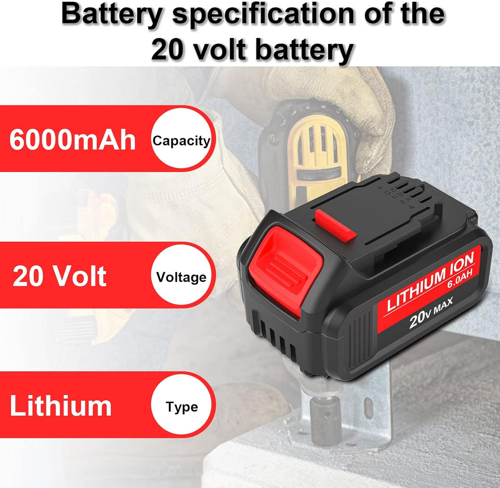 2-Pack 20V 6.0Ah Replacement Battery Q5101