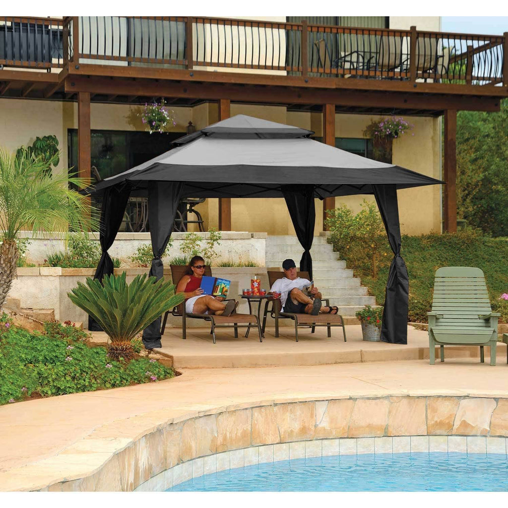 13 x 13 ft Instant Gazebo Canopy Tent Outdoor Patio Shelter Gray H276174