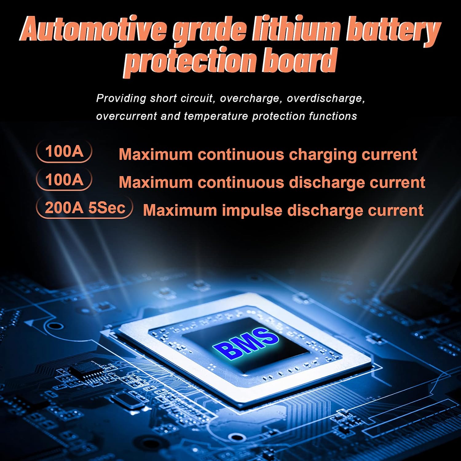 12V 100Ah LiFePO4 Deep Cycle Battery with 100A BMS S414810