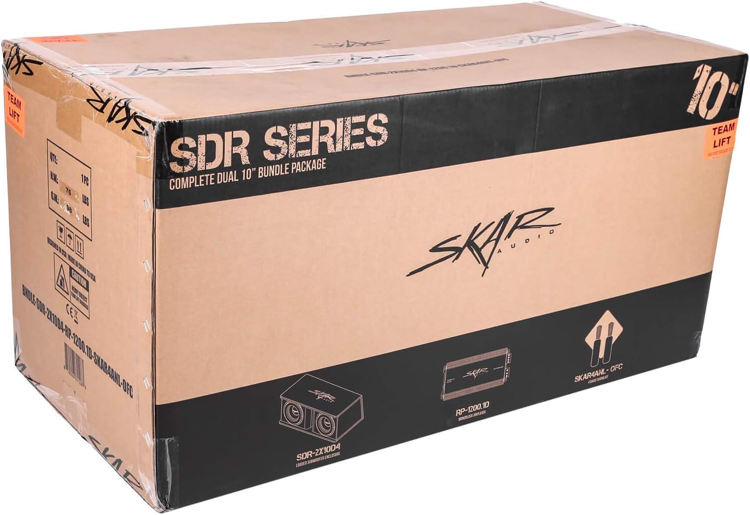 Dual 10" Subwoofer Bass Package with Loaded Enclosure and Amplifier X4934