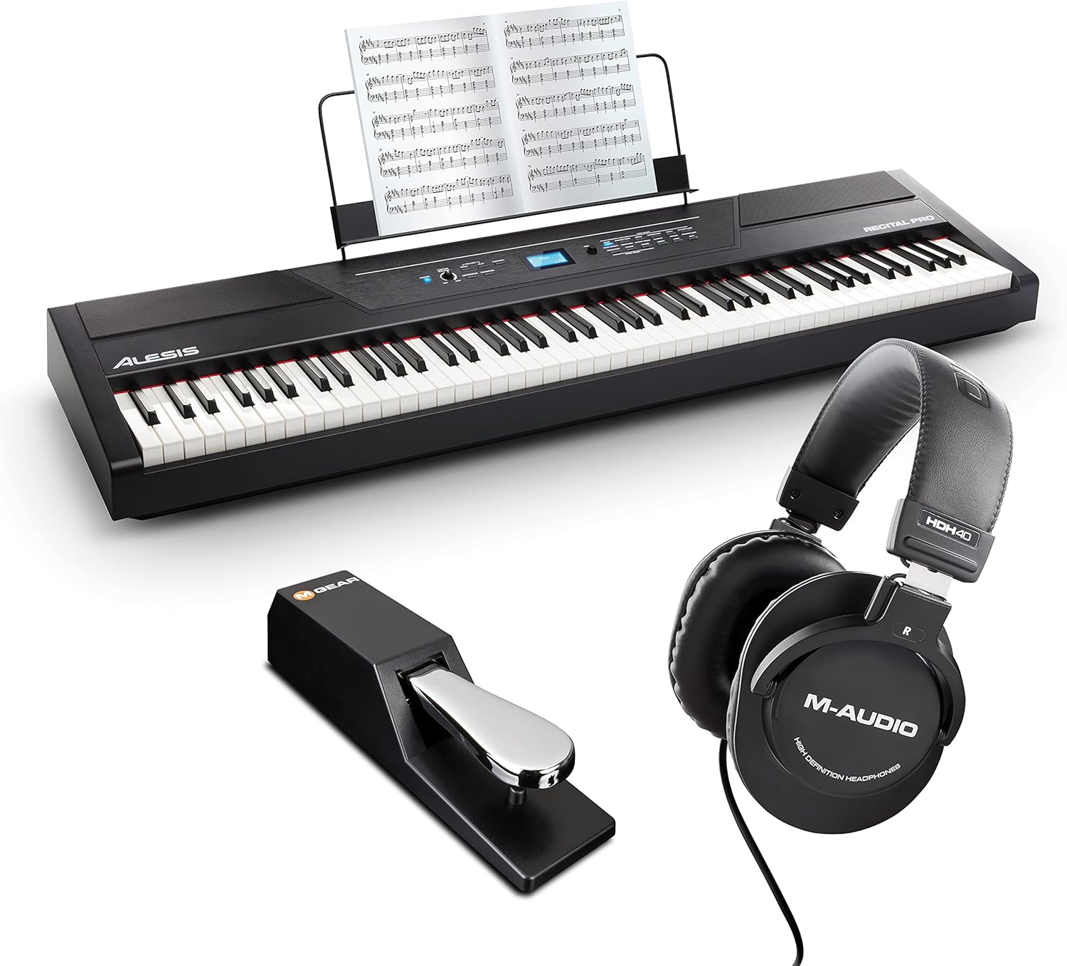 88 Key Digital Piano Keyboard with Hammer Action Weighted Keys E711947