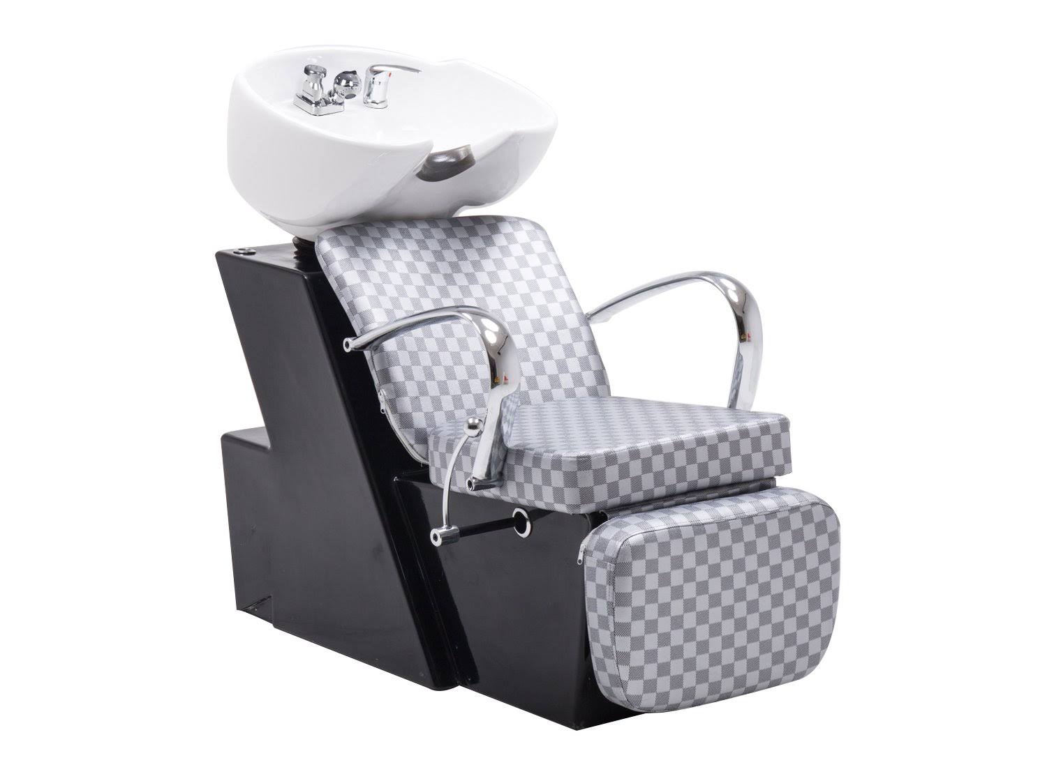 Backwash Ceramic Shampoo Bowl Sink Chair, Black M6599