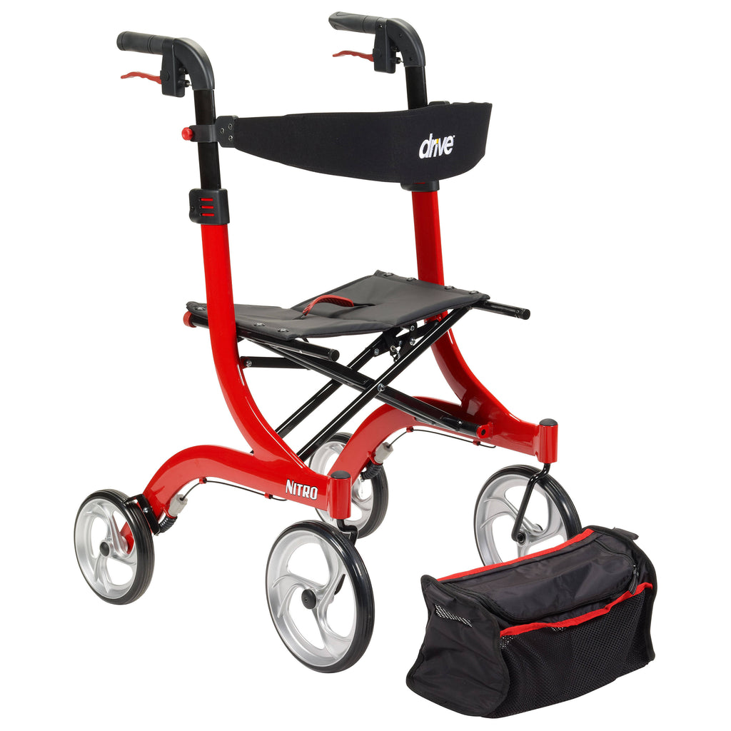 Nitro Euro Style Rollator Walker Red J179