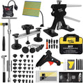 Super PDR Paintless Dent Repair Kit, Black Dent Remover Tool Auto Body Dent Removal Kit with Double Pole Bridge Dent Puller for Auto Body Tools Pack of 2