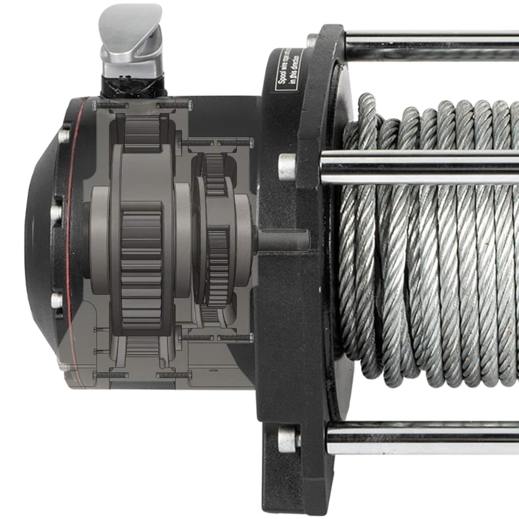 Industrial Hydraulic Winch 10,000 lbs with 24m Steel Cable F9830