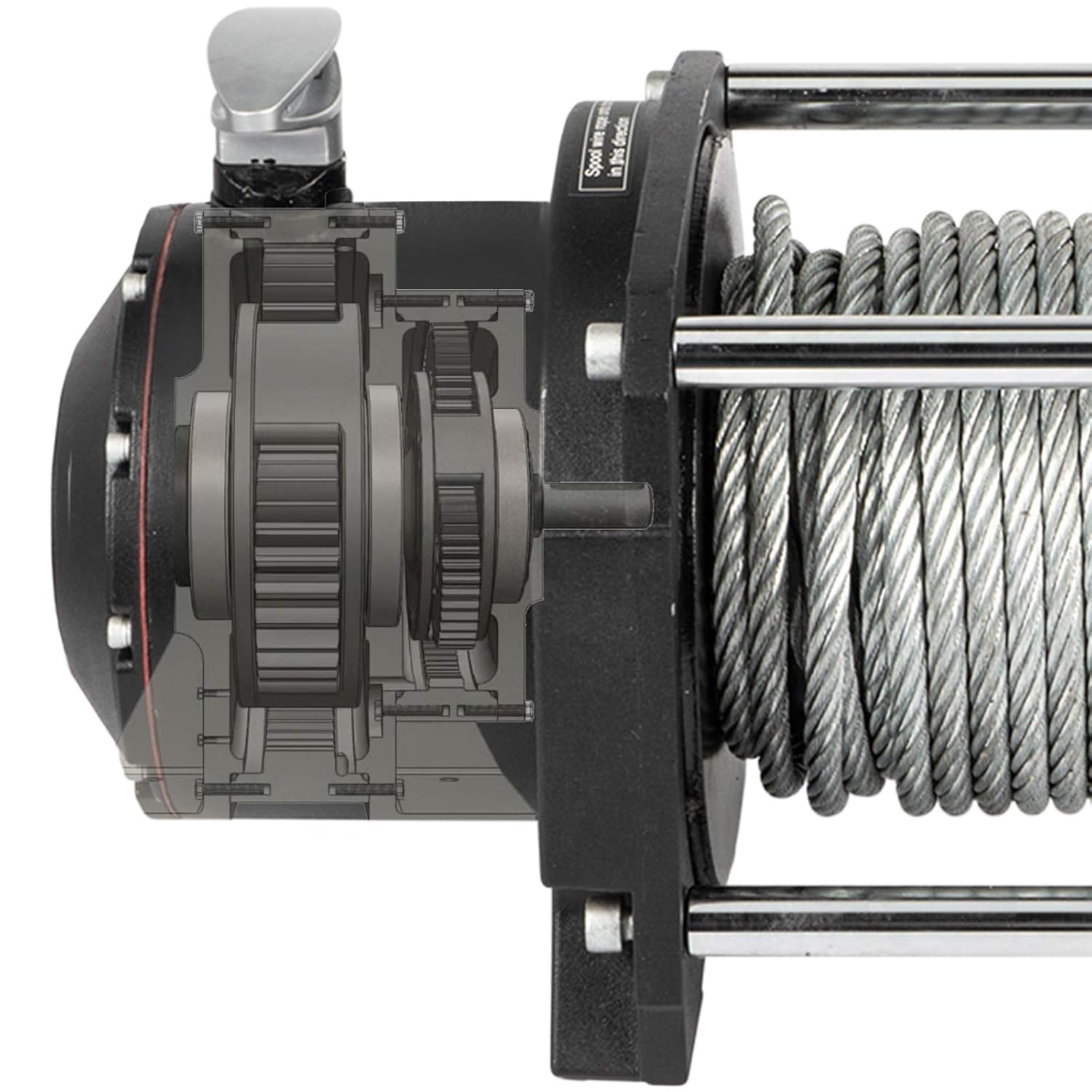 Industrial Hydraulic Winch 10,000 lbs with 24m Steel Cable F9830
