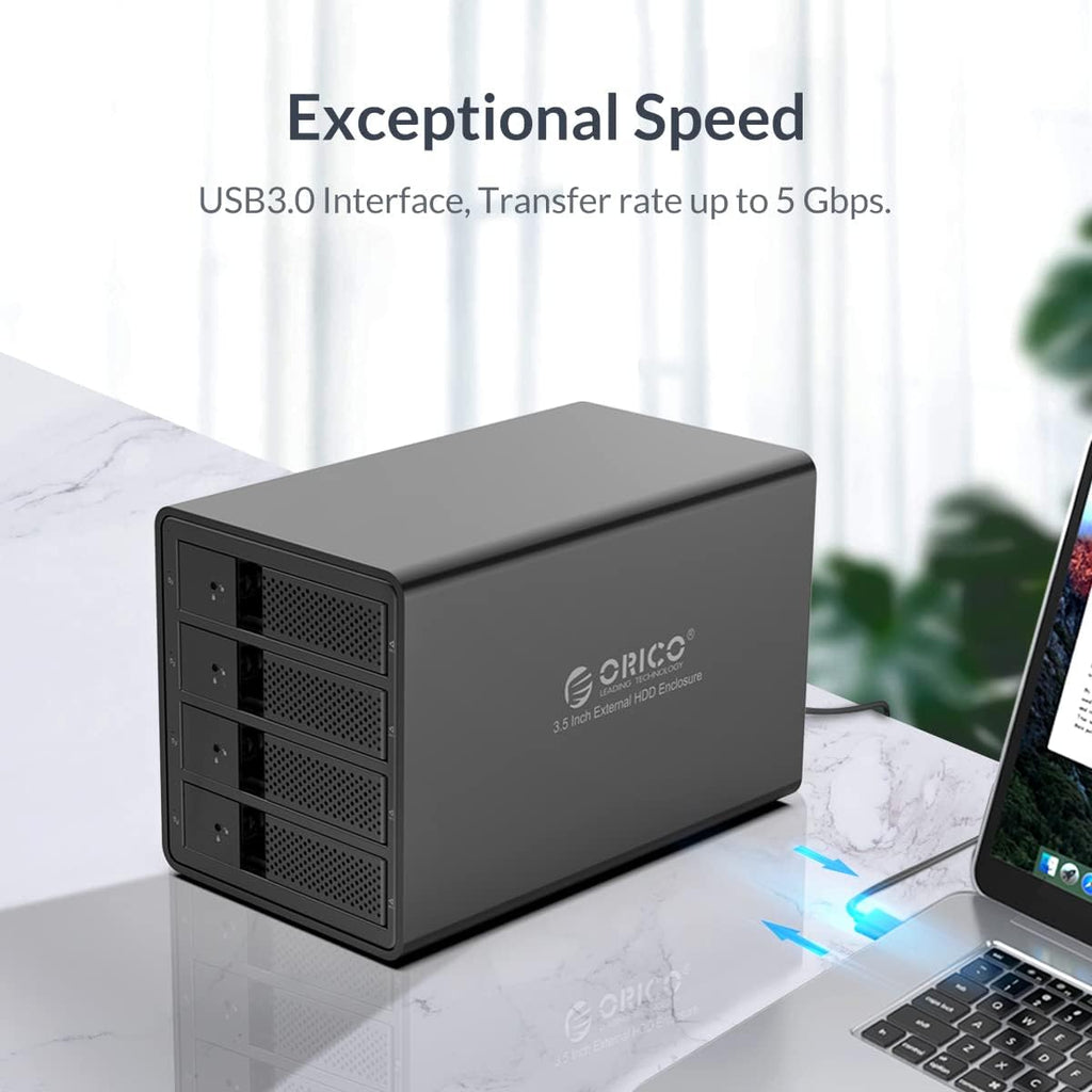 4 Bay USB 3.0 to SATA External Hard Drive Enclosure for 3.5 inch HDD I92526