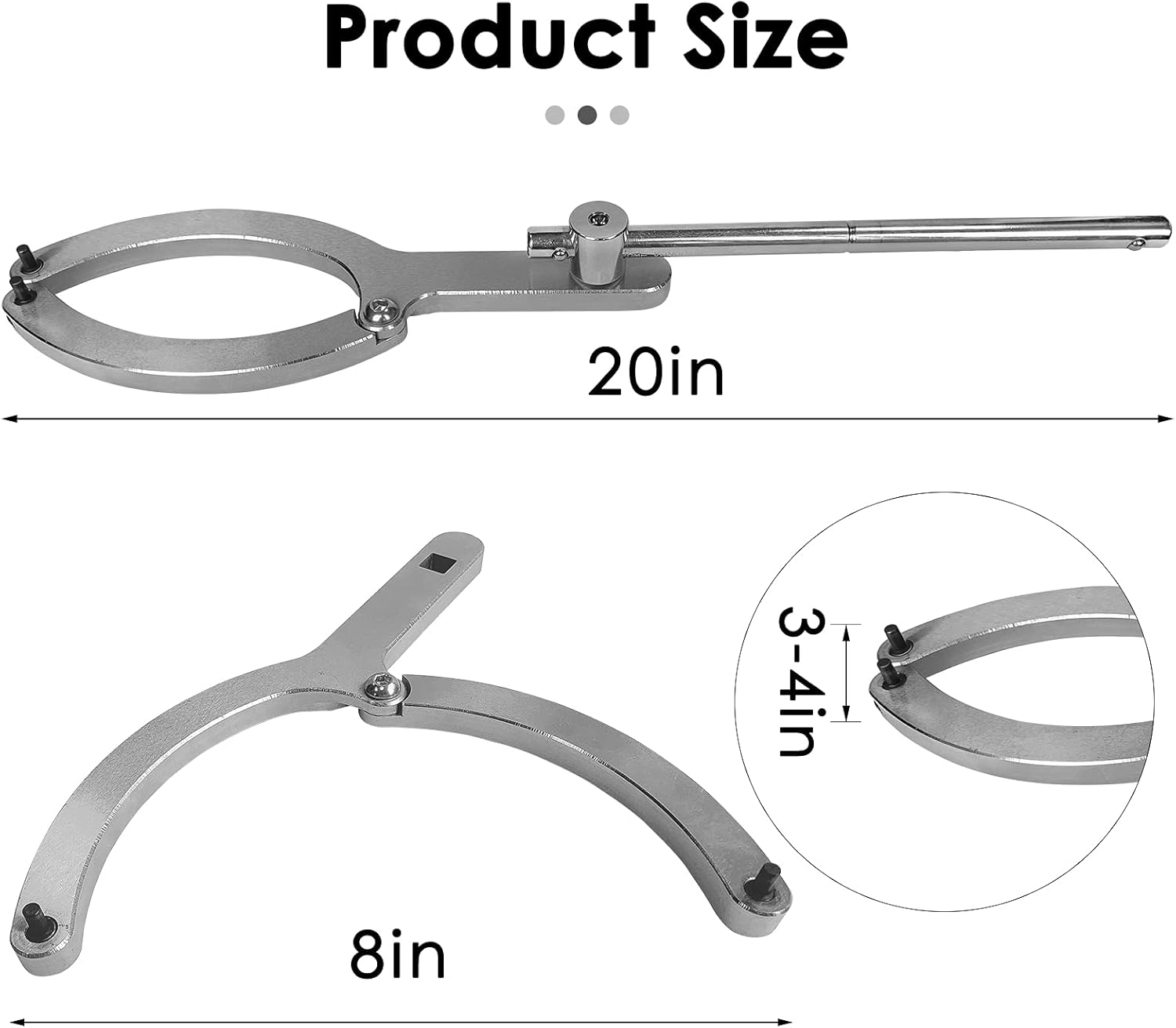 Variable Pin Spanner Wrench and Adjustable Gland Nut Wrench, 3/4" to 8", Pack of 2 O726237