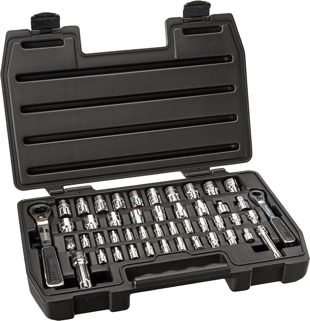 GEAR RATCHET 46 Pc. 1/4" & 3/8" Drive 6 Pt. Pass-Thru™ Mechanics Tool Set, SAE/Metric - 8946