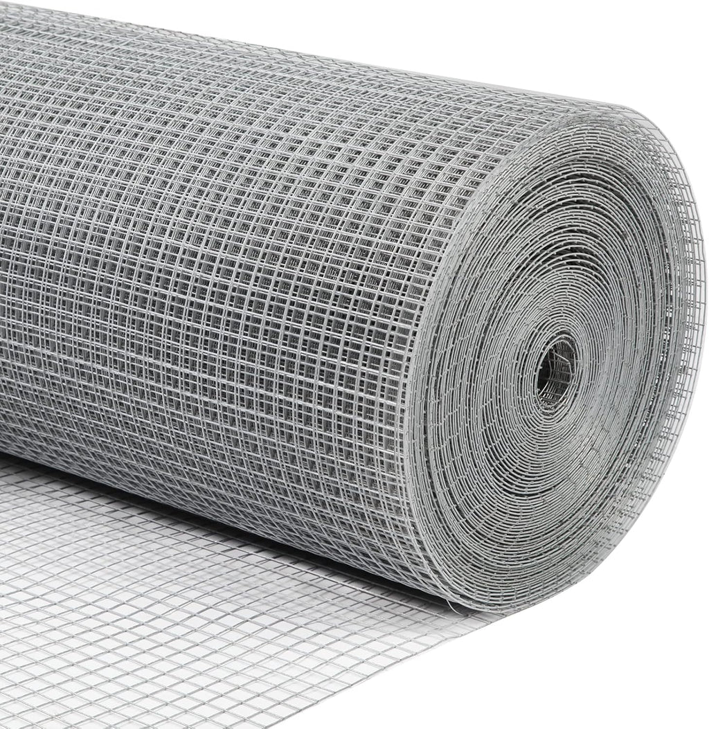 Hardware Cloth Chicken Wire Mesh Galvanized Wire Mesh 48inx100ft 19 Gauge Heavy Duty Galvanized Wire Fence Chicken Fence for Chicken Poultry Coop, Animal, Fencing，Garden Protection