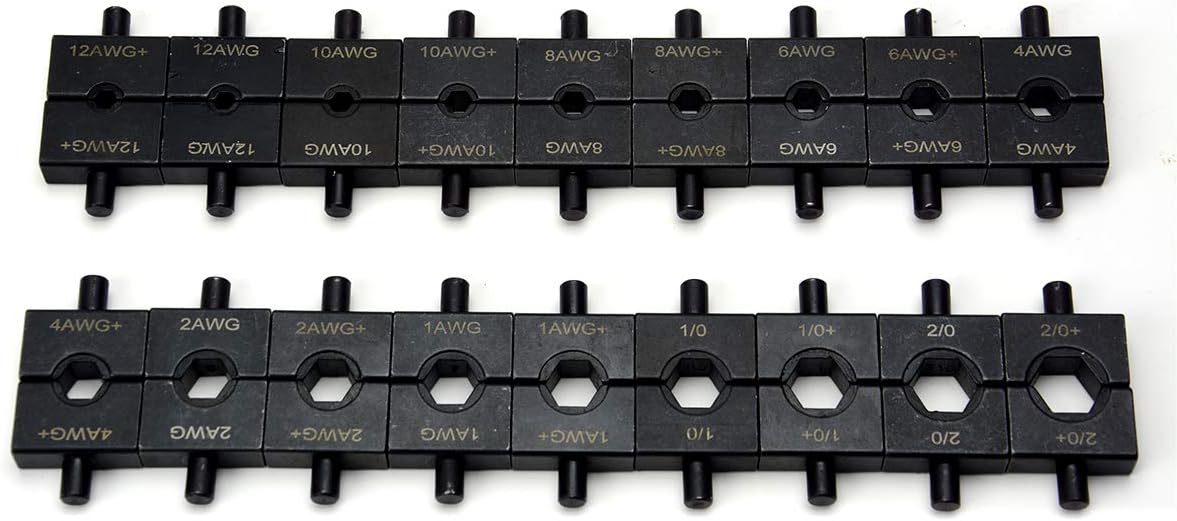 Hydraulic Cable Lug Crimper Kit with 18 Die Sets, 12 AWG to 2/0 F544833