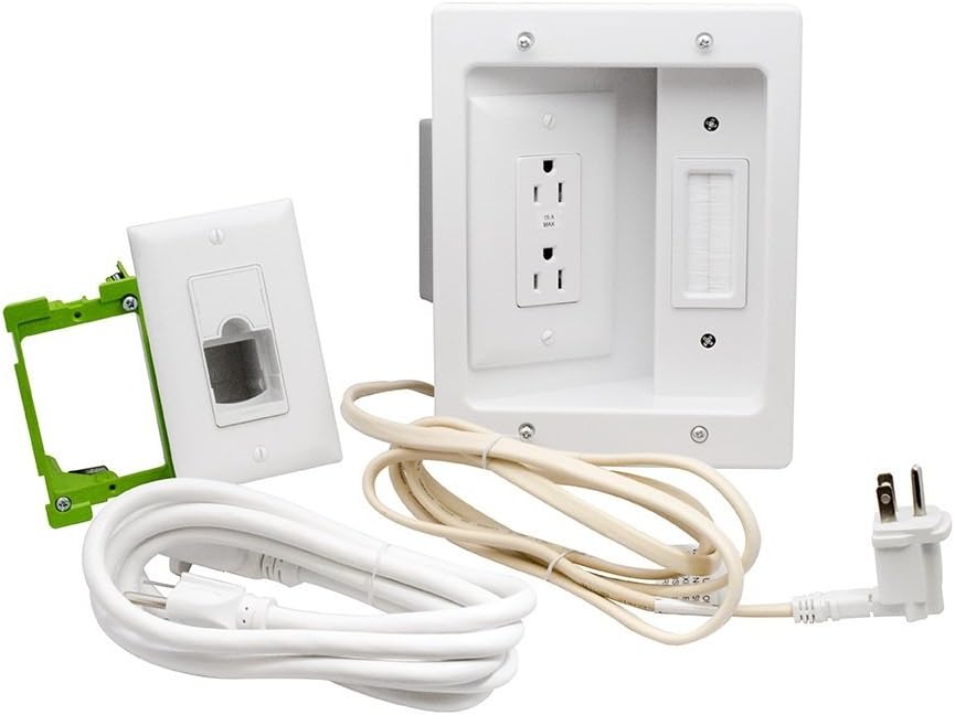 Legrand, Home Office & Theater, in Wall TV Power Kit, White, CPT306WV1 Pack of 2