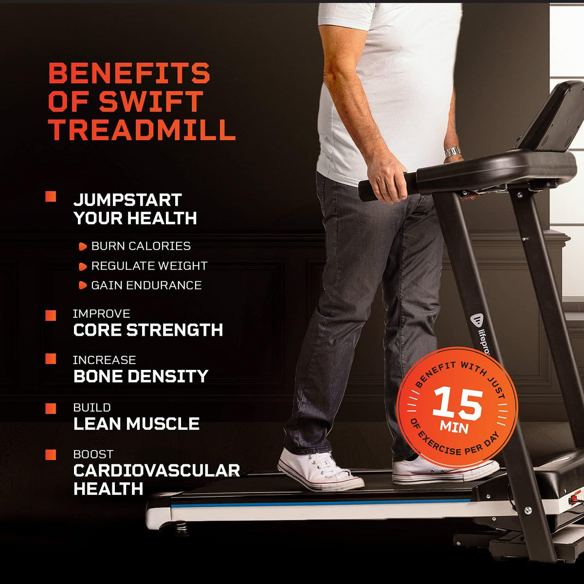 Foldable Treadmill for Walking and Running, Compact for Small Spaces X449