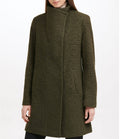 Kenneth Cole Asymmetrical Boucle Walker Coat - Ivy