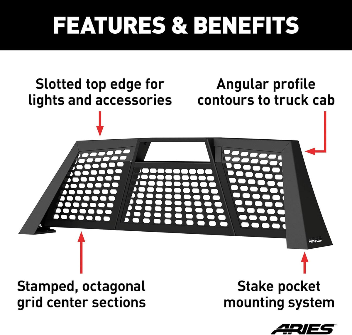 Aluminum Truck Headache Rack Cab Protector for Toyota Tundra I25474