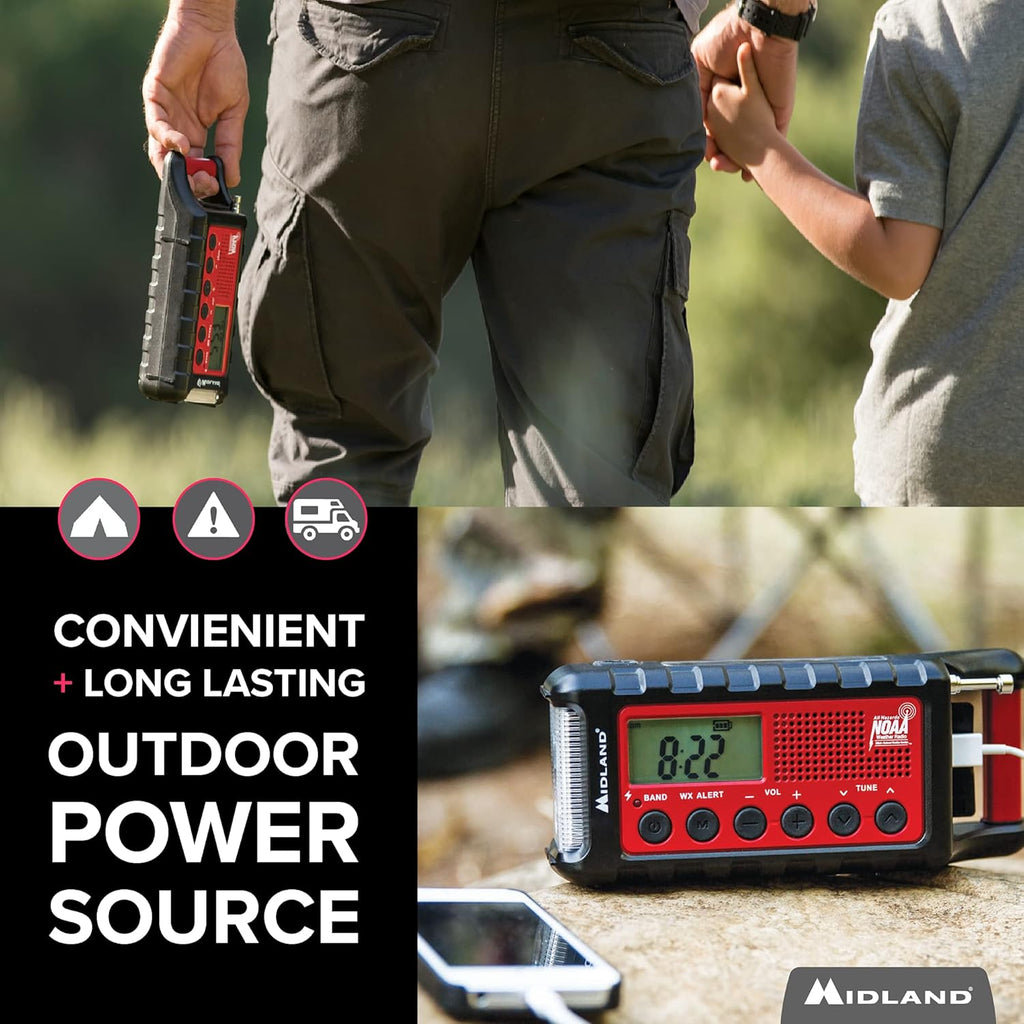 Emergency Crank Weather AM/FM Radio with Flashlight and NOAA Alert, 2-Pack S251673