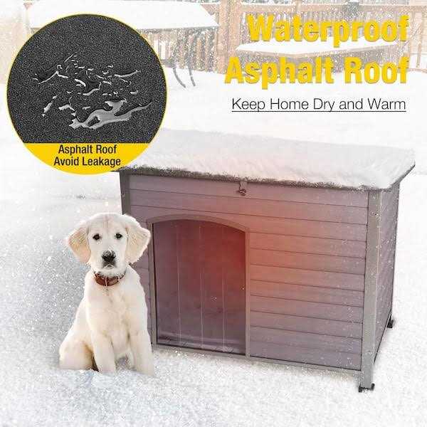 Insulated Outdoor Dog House with Waterproof Roof Y14112