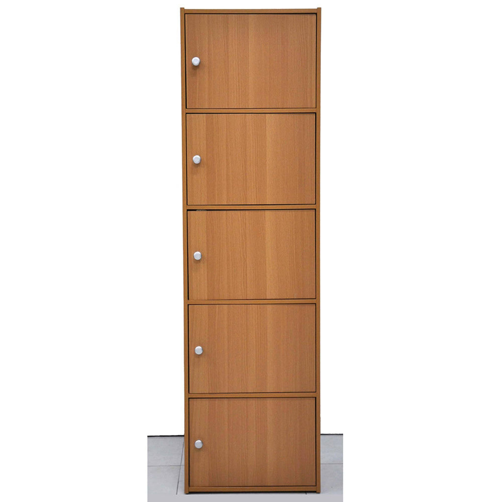 Home Basics 5 Cube Wood Cabinet, Natural