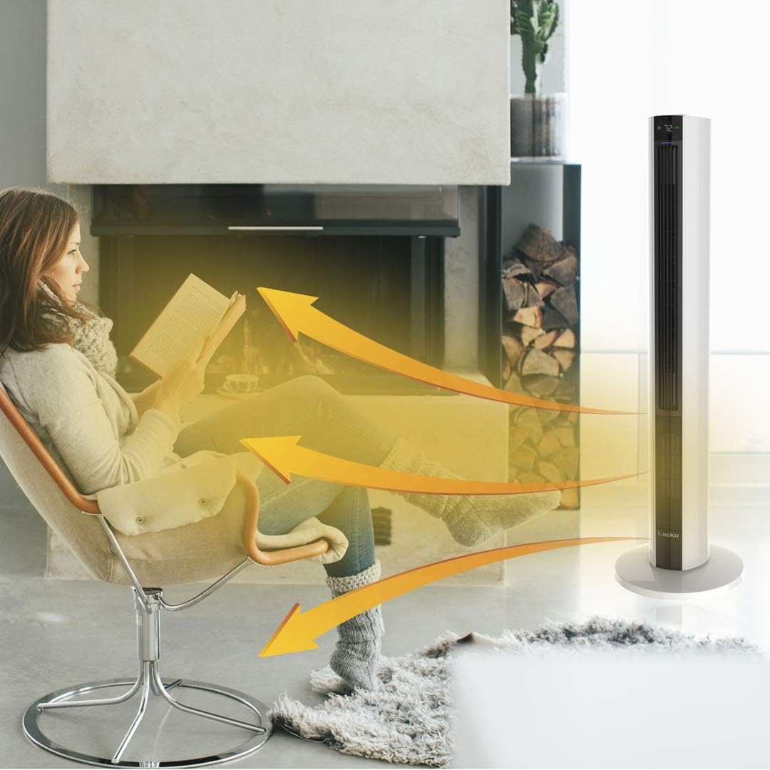 Tower Fan and Space Heater Combo, 42 Inch, Black White K609628