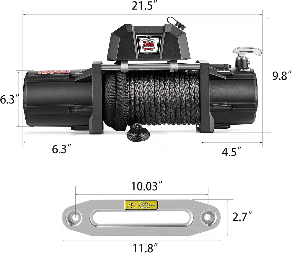 13000 lb Electric Winch 12V Waterproof Synthetic Rope with Wireless Remote I867