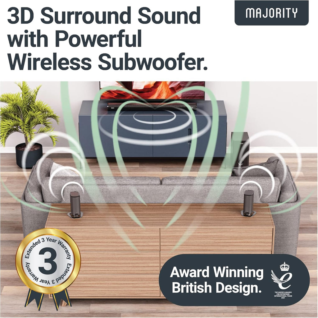 5.1 Dolby Audio Surround Sound System with Soundbar and Wireless Subwoofer K891