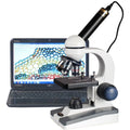 Amscope 40X-1000X LED Coarse u0026 Fine Focus Science Student Microscope + 3MP USB Camera