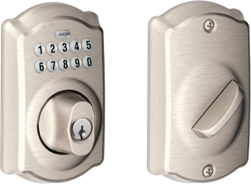 Camelot Keypad Deadbolt, Electronic Keyless Entry Lock, Aged Bronze A765