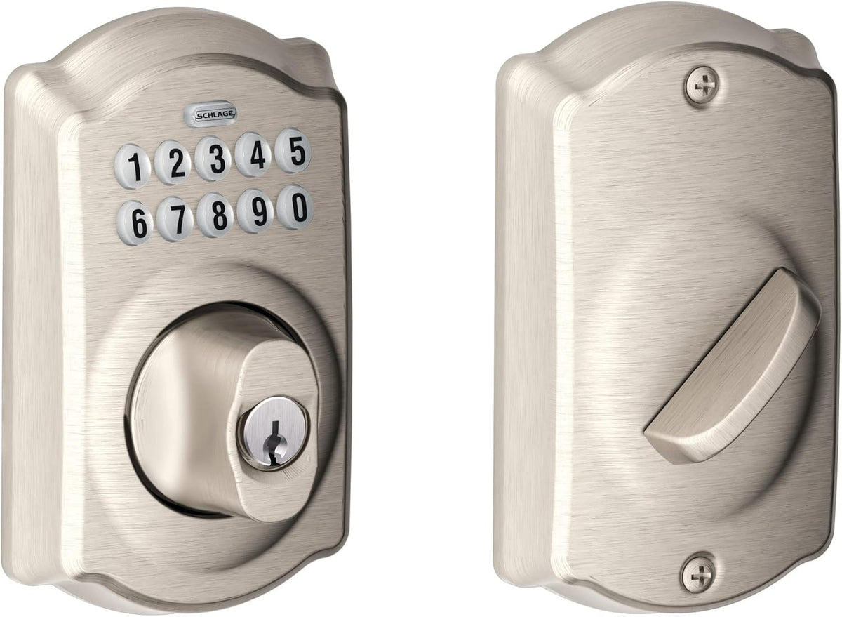 Camelot Keypad Deadbolt, Electronic Keyless Entry Lock, Aged Bronze A765