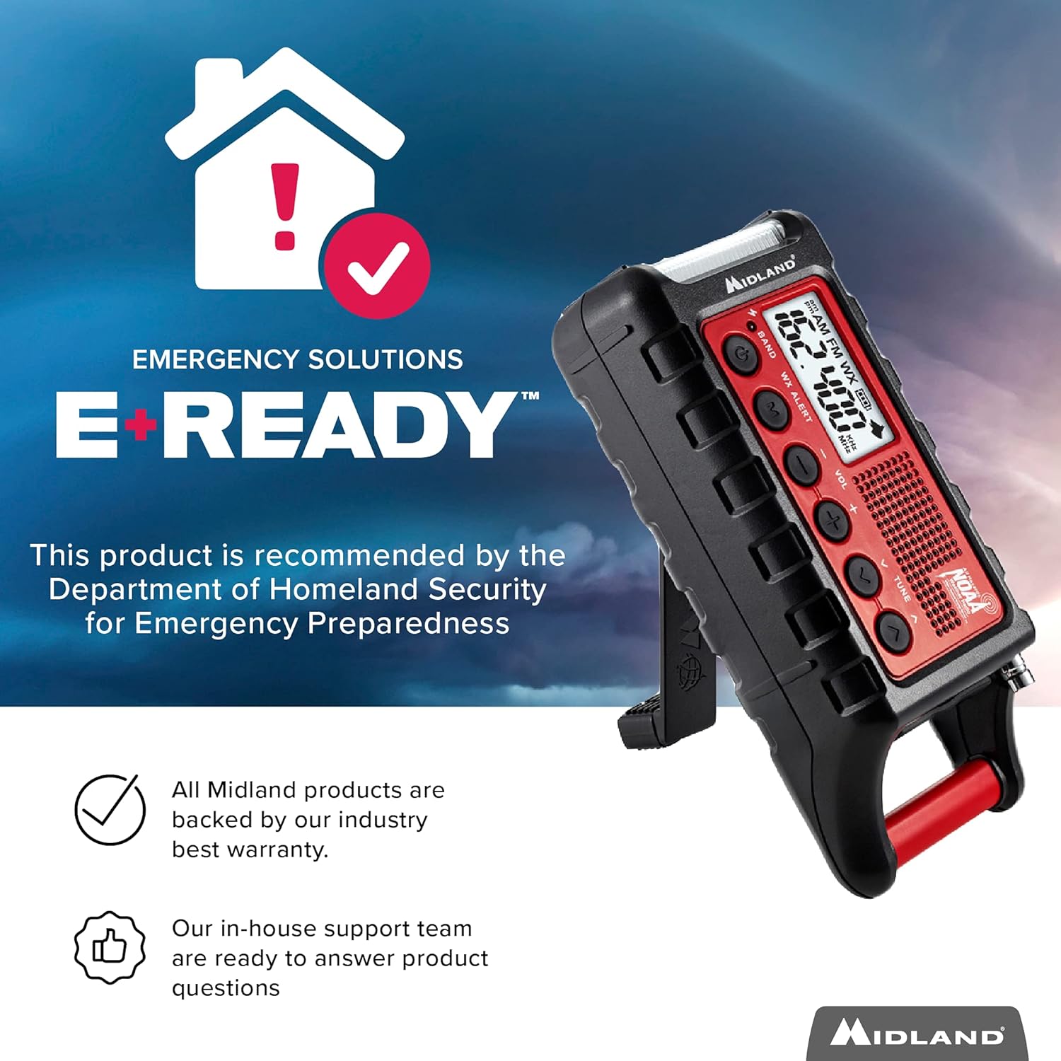 Emergency Crank Weather AM/FM Radio with Flashlight and NOAA Alert, 2-Pack S251673