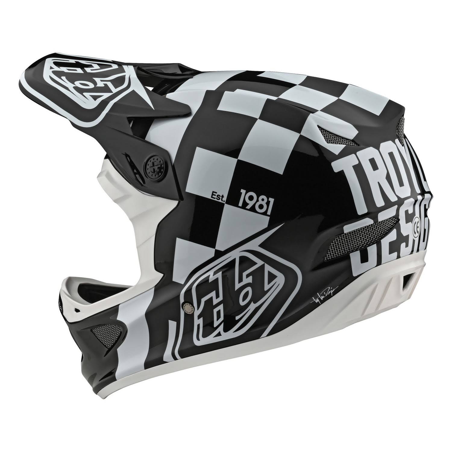 D3 Fiberlite Race Helmet - XL - White-Black Q296