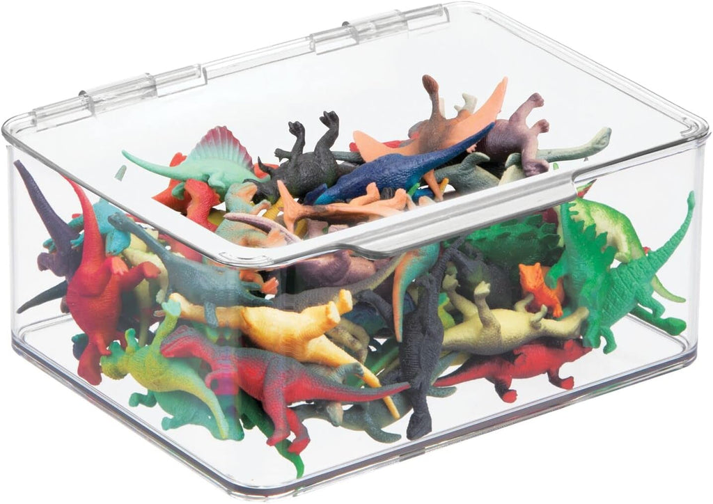 Plastic Stackable Storage Bin with Lid for Drawer or Cabinet Organizing Y46075
