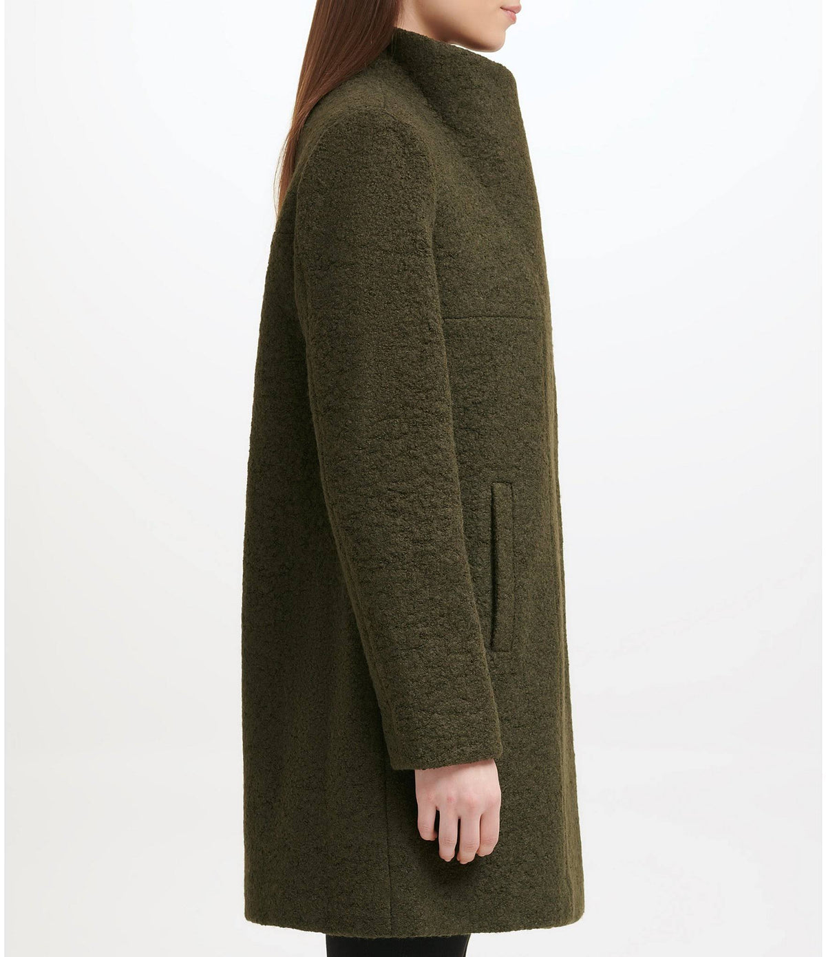 Asymmetrical Boucle Walker Coat Z157