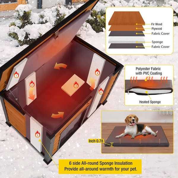 Insulated Outdoor Dog House with Liner Inside J5746
