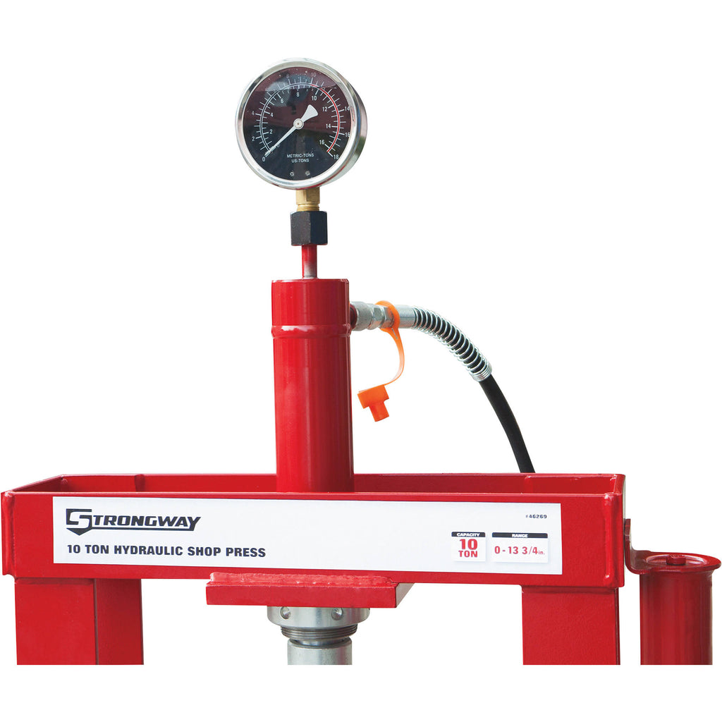 Benchtop 10-Ton Hydraulic Shop Press with Gauge R177421