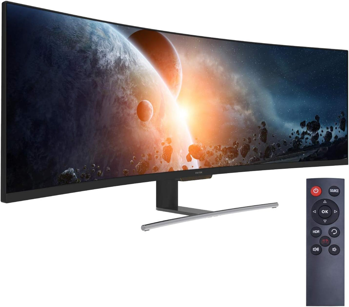 VIOTEK SUW49C 49-Inch Super Ultrawide 32:9 Curved Monitor with Speakers, 144Hz HDR 6ms 3840x1080p, FreeSync, GamePlus, VESA & More