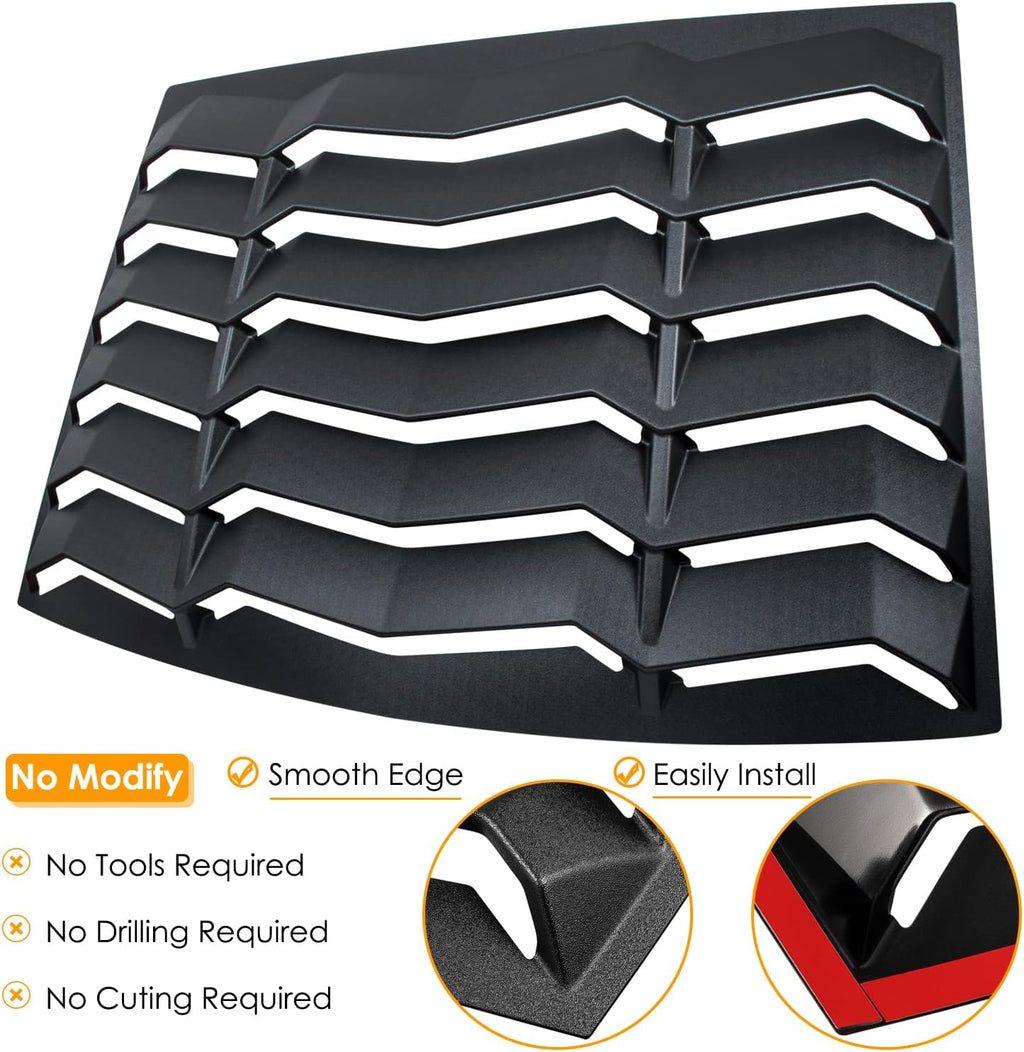 Rear Window Louver for Ford Mustang 2005-2014, ABS Matte Black I936