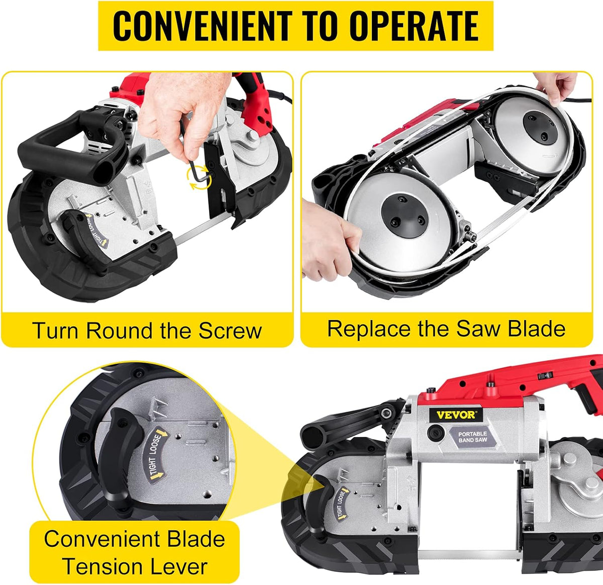 Portable Band Saw, 5 Inch Cutting Capacity, Variable Speed Cordless N686951