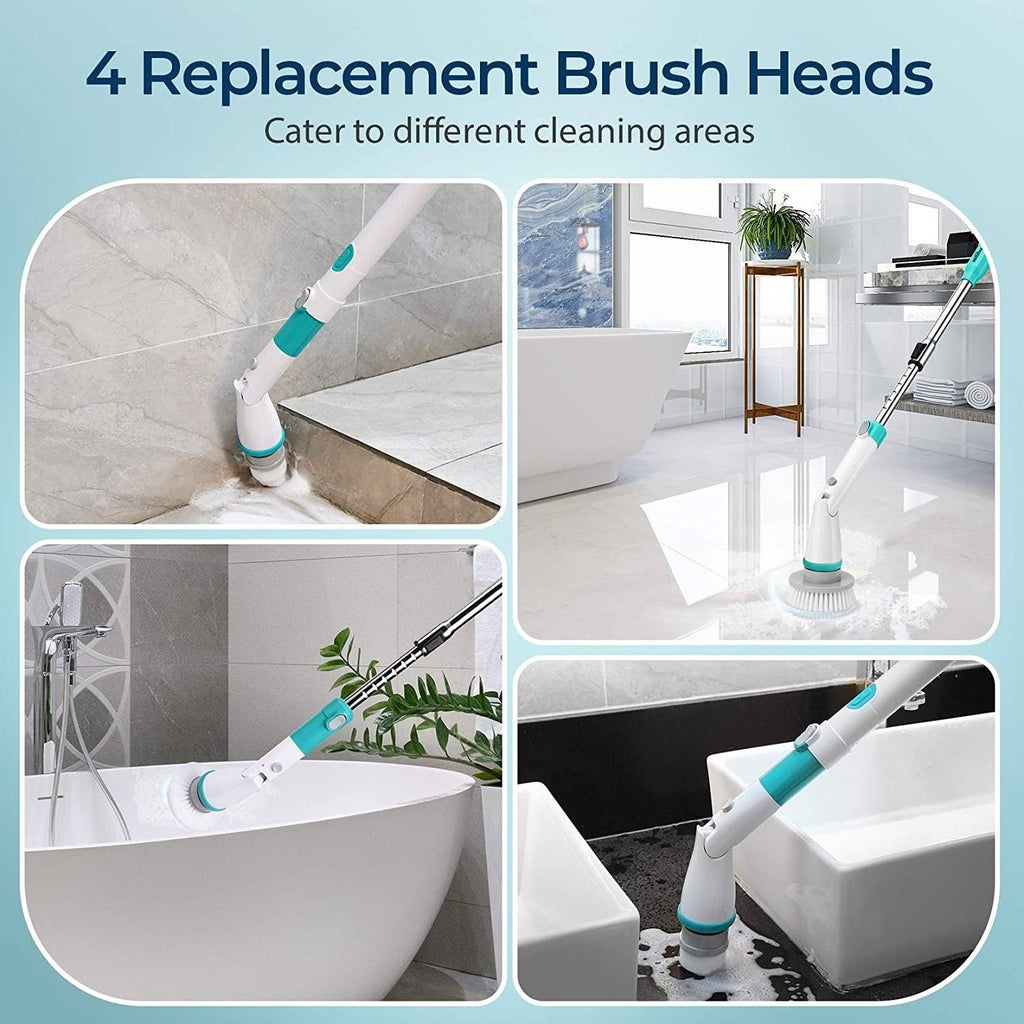Electric Spin Scrubber with Adjustable Extension Handle for Tile, Floor, Bathtub B32206