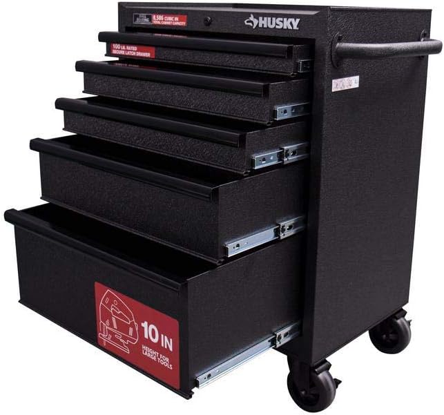 27 in. 5-Drawer Roller Cabinet Tool Chest, Textured Black I6295