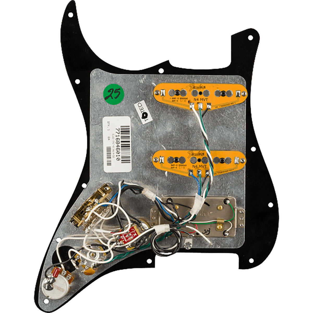 Pre-Wired HSS Stratocaster Pickguard - Black 3-Ply Z21646