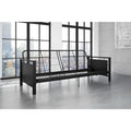 DHP Henley Metal Arm Futon Frame, Black Metal