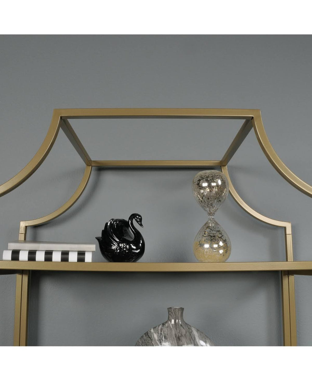 5-Shelf Bookcase, Satin Gold T4002