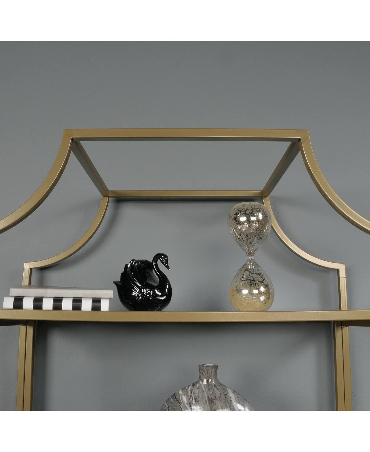 5-Shelf Bookcase, Satin Gold T4002